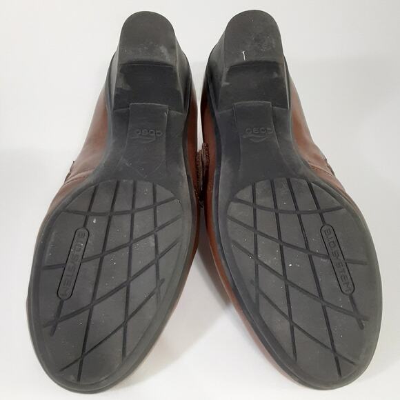 Abeo Rachel Heeled Loafers Brown Genuine Leather Clogs Orthotic Womens 7.5 - Picture 9 of 10